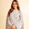 3 Pcs Women's Unstitched Lawn Printed Suit – Elegant Grey with Soft Lawn Fabric