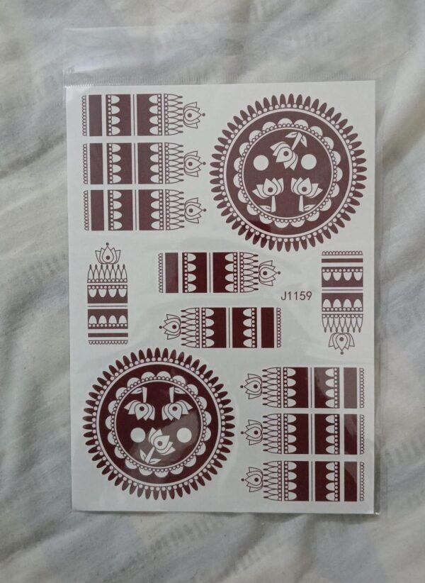 Festival-Ready Self-Adhesive Brown Mehndi Sticker – Perfect for Every Occasion