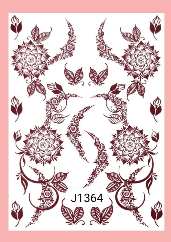 Bridal & Party Mehndi Sticker – Elegant Brown Henna Art Without the Wait