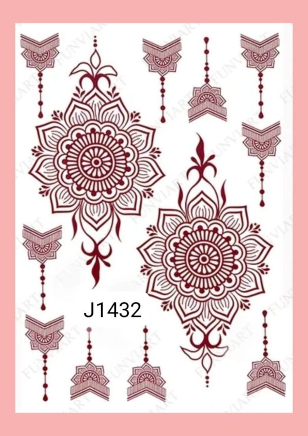 Self-Adhesive Brown Mehndi Sticker – Easy & Mess-Free Henna Art for Every Occasion