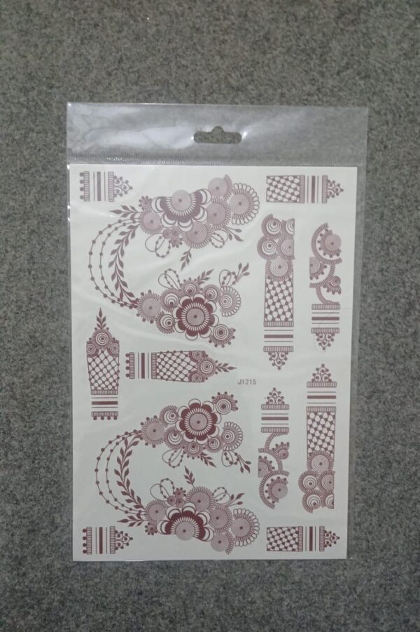 Self-Adhesive Brown Mehndi Sticker – Easy, Mess-Free Henna