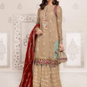 This 3 Pcs Women's Unstitched Viscose Embroidered Suit Set in Off White is perfect for weddings, Eid, and special occasions. Key features include: Fabric: Premium viscose for comfort and durability. Design: Intricate handwork embroidery on shirt, trousers, and dupatta. Set Includes: Shirt (3.0m cutting), trousers (2.5m cutting), and bamber dupatta (2.5m cutting). Color: Versatile off-white shade. Occasion: Ideal for weddings, Eid, parties, and festive events. Note: Slight variations (1-3 cm) may occur due to manual measurements, and colors may differ slightly due to lighting and monitor effects."