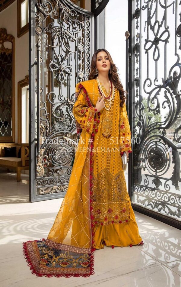 3 Pcs Women's Unstitched Viscose Embroidered Suit – Elegant & Stylish Attire