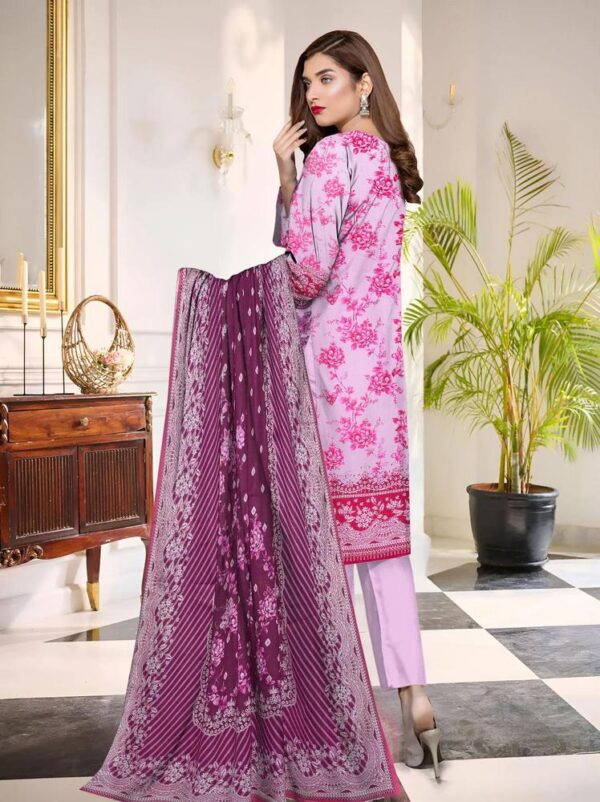 3 Pcs Women's Unstitched Lawn Digital Print Suit – Elegant & Stylish