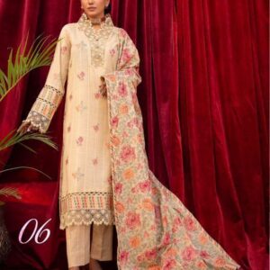 Elegant 3-Piece Women's Unstitched Silk Karandi Suit