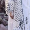 3 Pcs Women's Unstitched Embroidered Lawn Suit – Elegant Off-White for Graceful Style