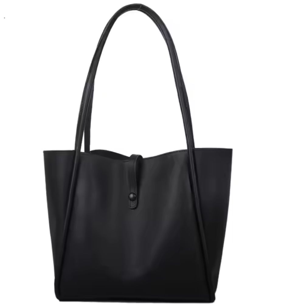 Retro One-Shoulder Fashion Tote Bag – Stylish PU Leather Work & Daily Carry Bag for Women (Brown/Black)